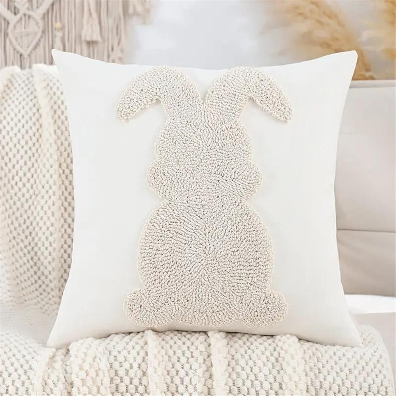 Spring Easters Pillow Cover Comfortable Plushes Faux Furs Pillow Case for Bedroom Room Sofa Decorations
