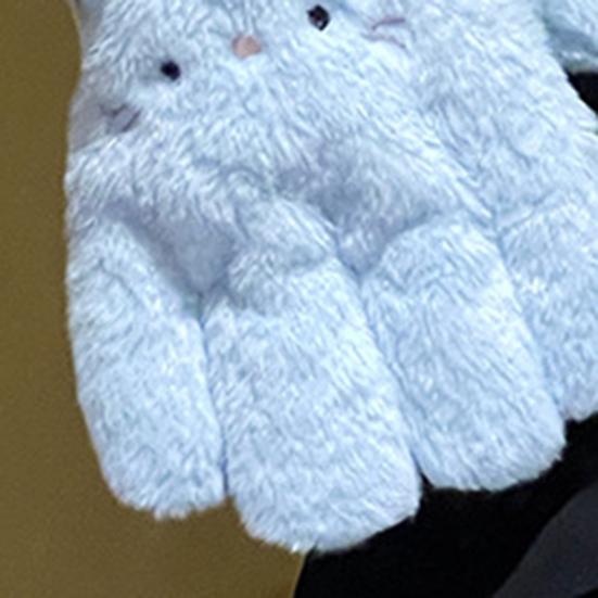 Mănuși de iarnă pentru femei cu clapetă din blană artificială, moi și călduroase, mănuși cu jumătate de deget, mănuși drăguțe din pluș cu blană, fără degete pentru femei și fete