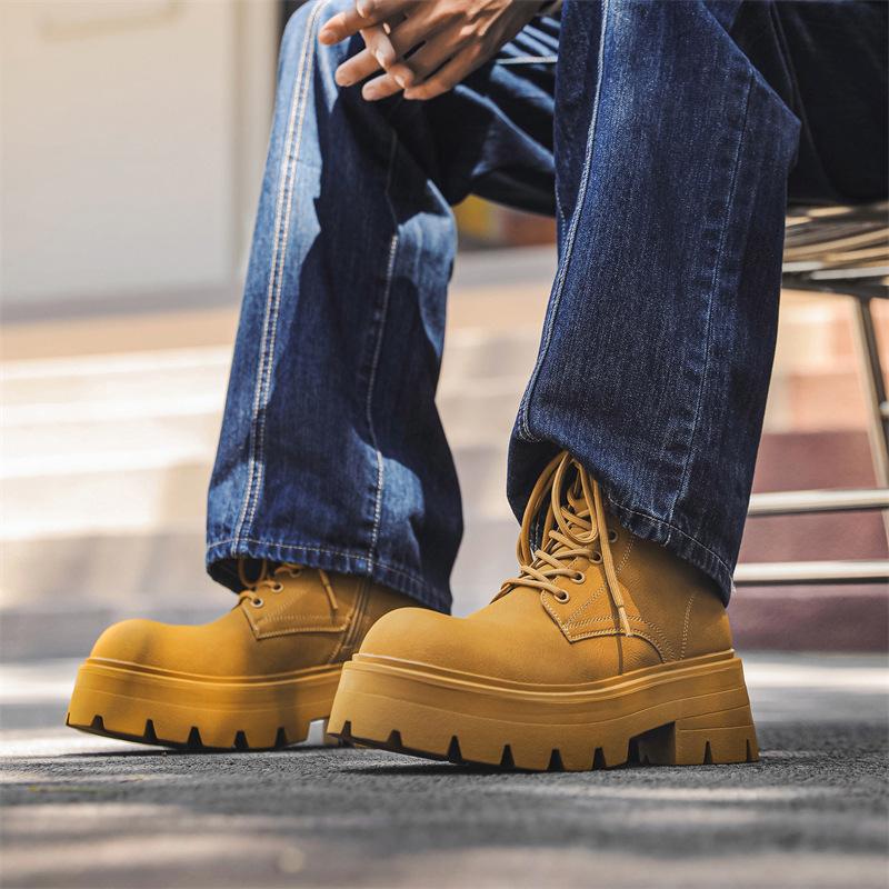 High-Top Thick-Soled Big-Headed Locomotive Boots Trendy