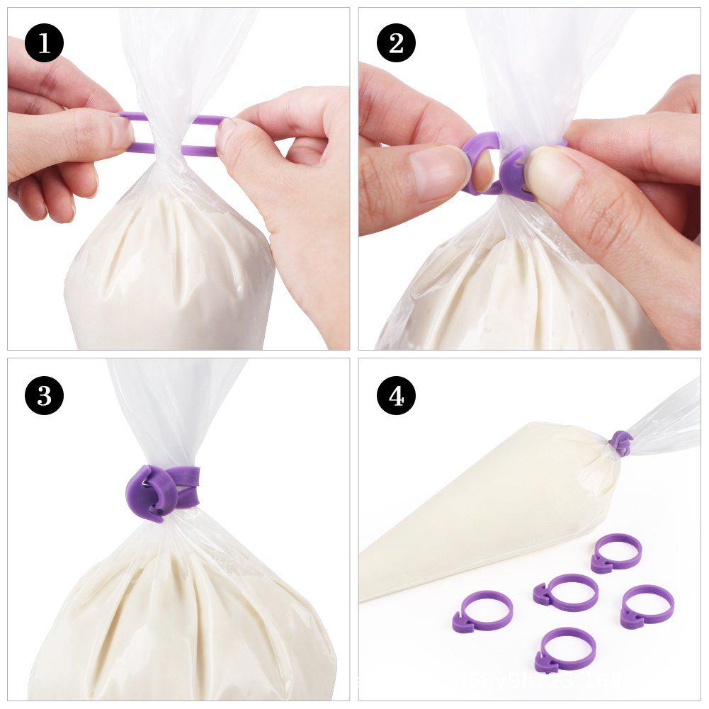 Multicolor Silicone Cream Piping Bag Fixing and Sealing Ring