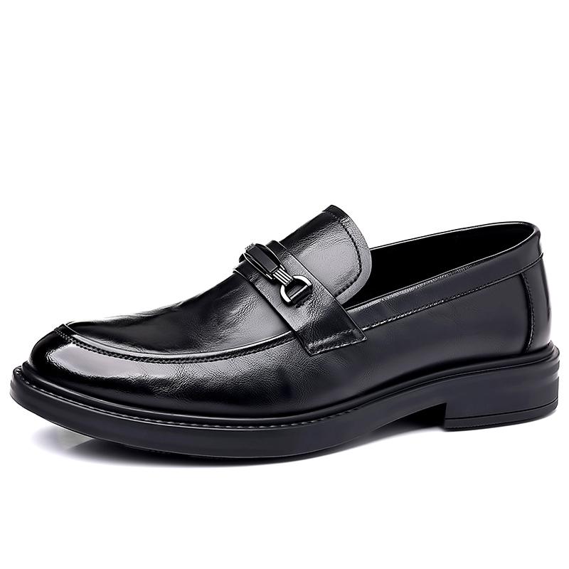 Fashion Italian Style Men's Flat Loafers Classic Brown Men's Leather British Shoes Lightweight Daily Outdoor Commuting Driving Shoes
