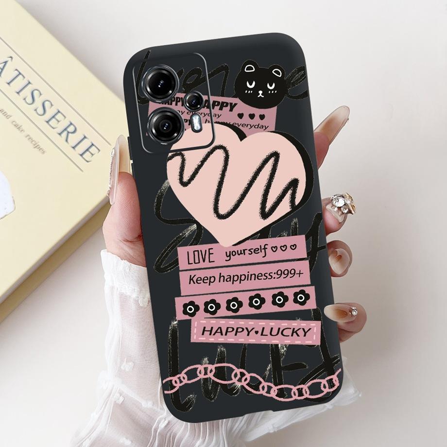 For Motorola Moto G13 G23 G53 G73 Phone Case MotoG13 G 23 Back Cover Soft Matte Silicone Slim Fundas Lovely Panda Rabbit Flower