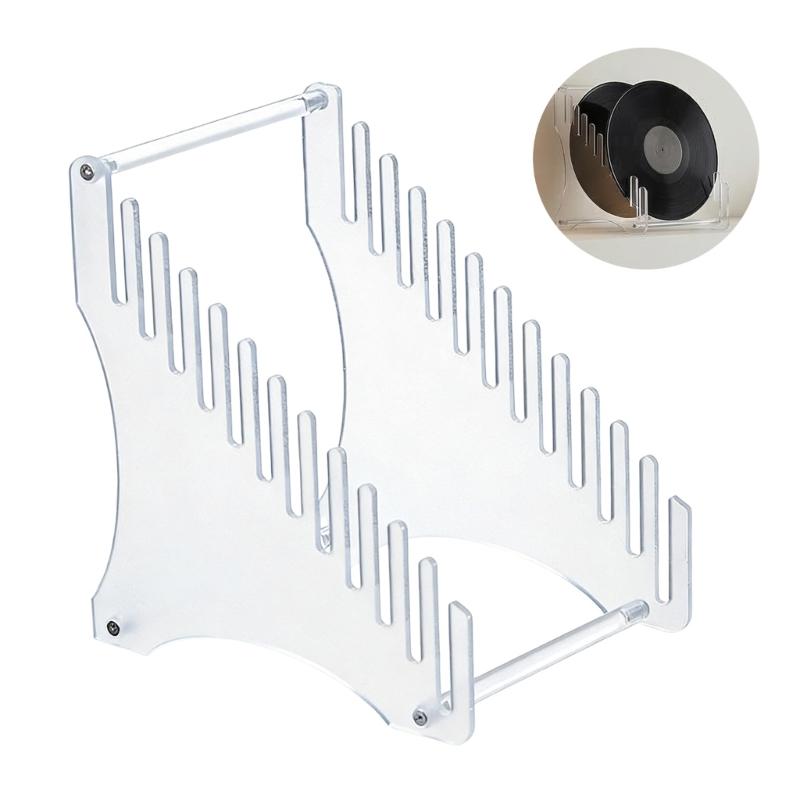 Clear Acrylic Vinyls Record Holder Display Rack 12 Slots Space Saving Vinyls Record Stand for Music Collection Album