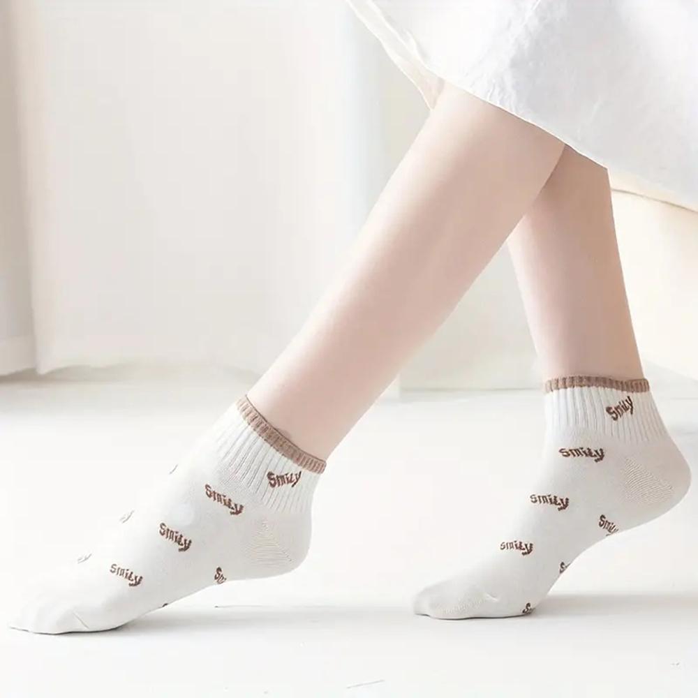 5 Pairs/Lot Summer Short Women's Socks Low Rise Comfortable Breathable Cute Print Ankle Foot Covers Fashion Cartoon Kawaii Socks