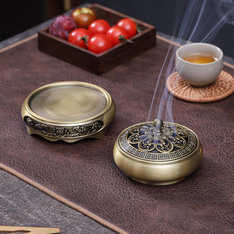 Brass Incense Burner for Sandalwood, Agarwood, and Coils - Perfect for Home, Tea Ceremony, and Indoor Use