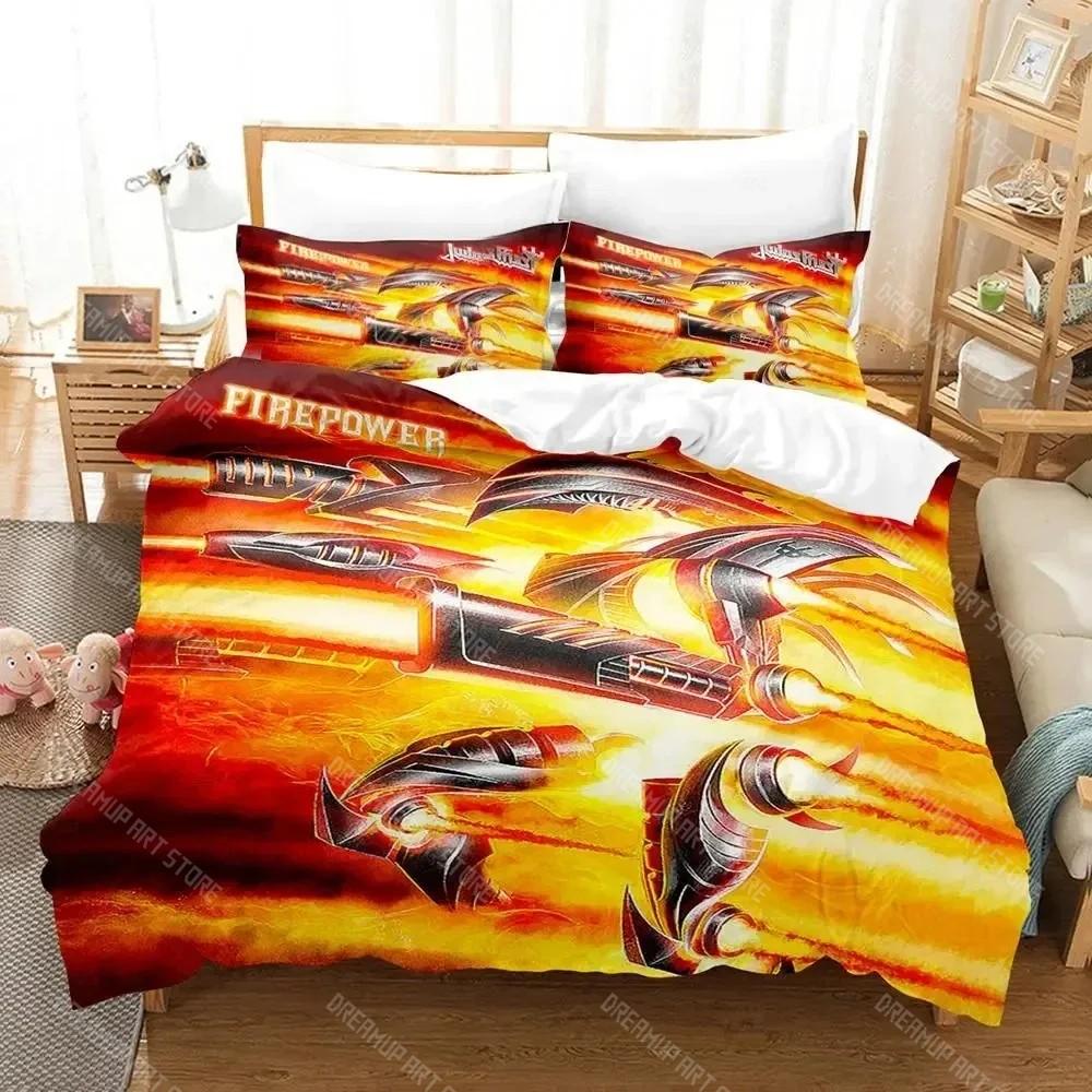 3D Print Judas Priest Bedding Set Duvet Cover Bed Set Quilt Cover Pillowcase Comforter king Queen Size Boys Adult Bedding Set