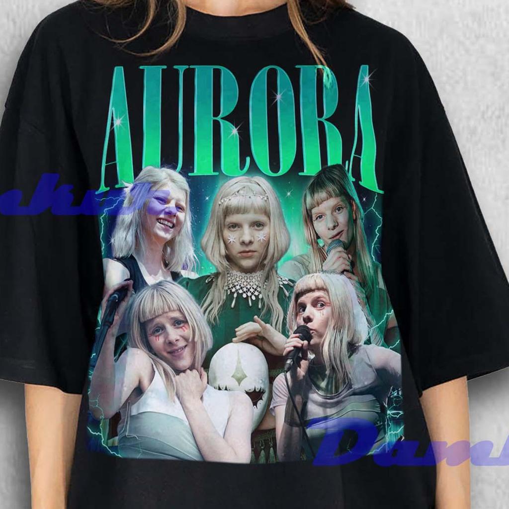 Maglietta Aurora Aksnes, Magliette per Fan di Aurora, Maglietta Retro di Aurora Aksnes, Maglietta Aurora, Idee Regalo Merch di Aurora Aksnes, Regalo di Natale