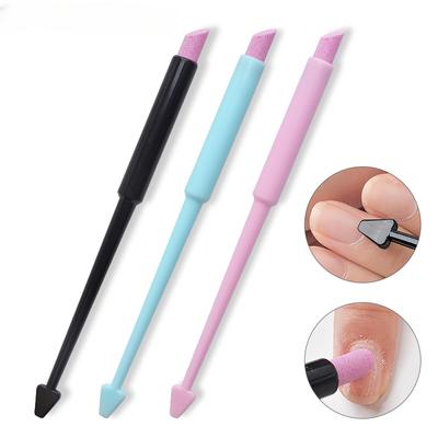 3Pcs Nail Art Pusher Quartz Head Scrubs Stone Cuticle Stick Pen 2 Way Triangle Spoon Cuticle Pusher Pedicure Care Manicure Tools