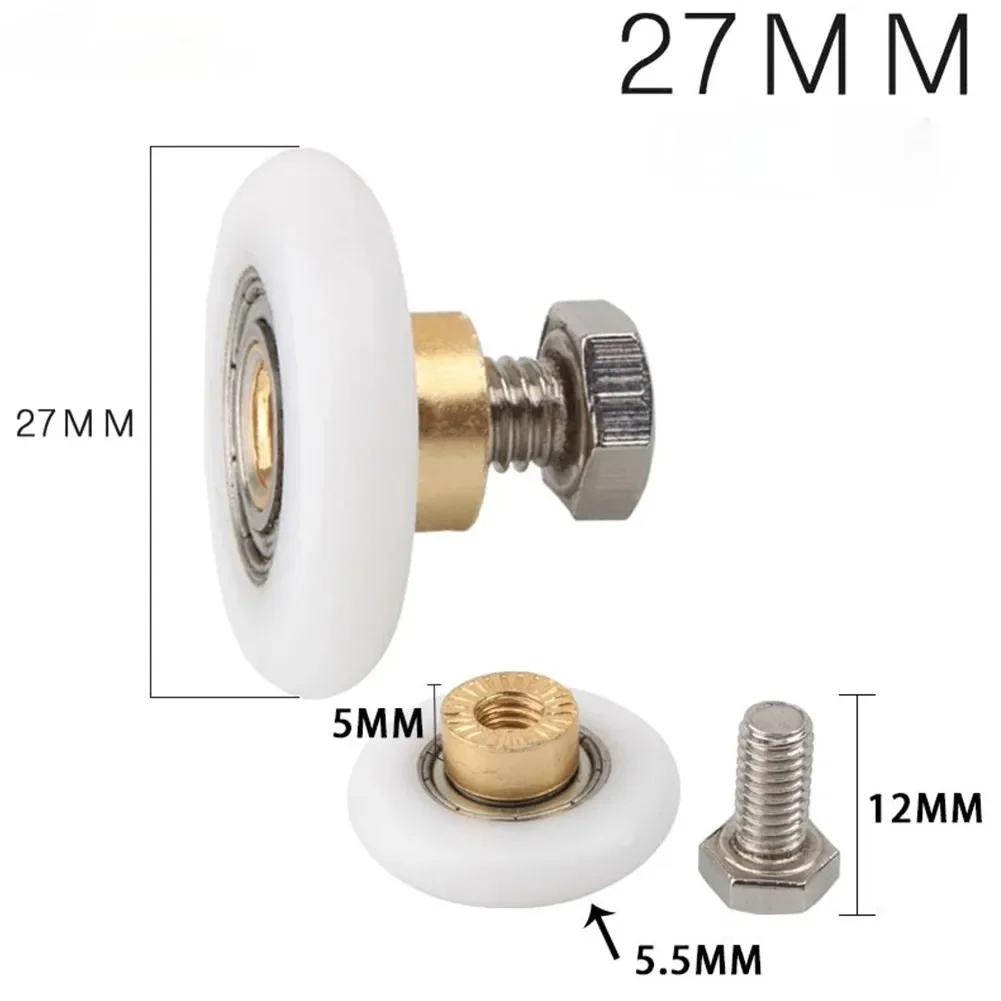 Badezimmer Raum Duschwand Rollen Riemenscheiben Räder Kupferrolle Glastür Nylon Einzel Schiebetür Mit 4 Schrauben Zubehör