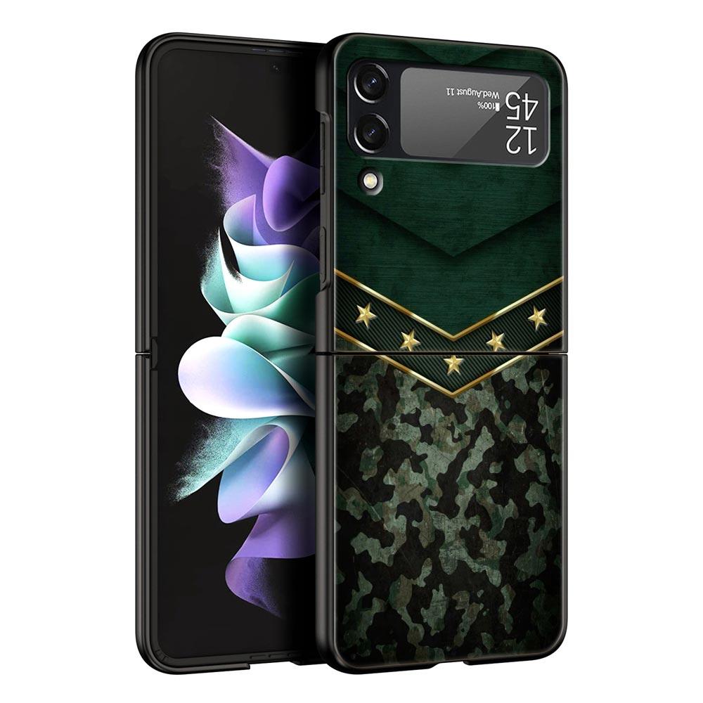 Camouflage Camo Military Army Phone Case For Samsung Galaxy Z Flip 6 5 4 3 Shell For Samsung Z Flip3 Flip4 Flip5 Hard PC Cover