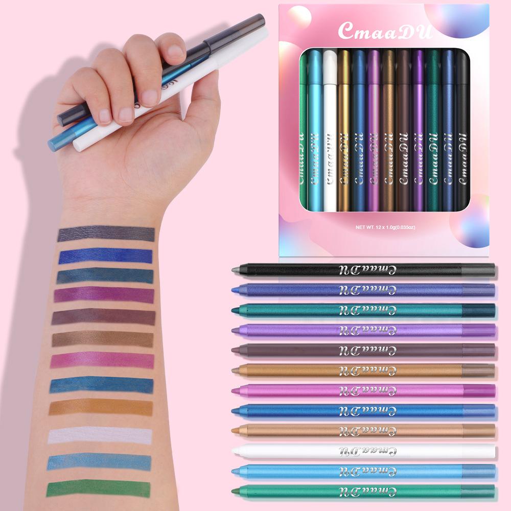 CmaaDu 12 Color Lying Silkworm Eye Shadow Eyeliner Is Not Easy To Faint for A Long Time