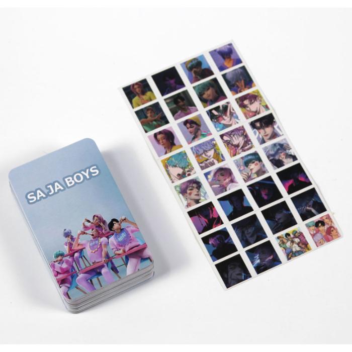 K-Pop Demon Hunters Photocard + Sticker Set – Huntrix & Saja Boys (2 Options)