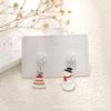 High-End Asymmetrical Rhinestone Christmas Cartoon Earrings for Women
