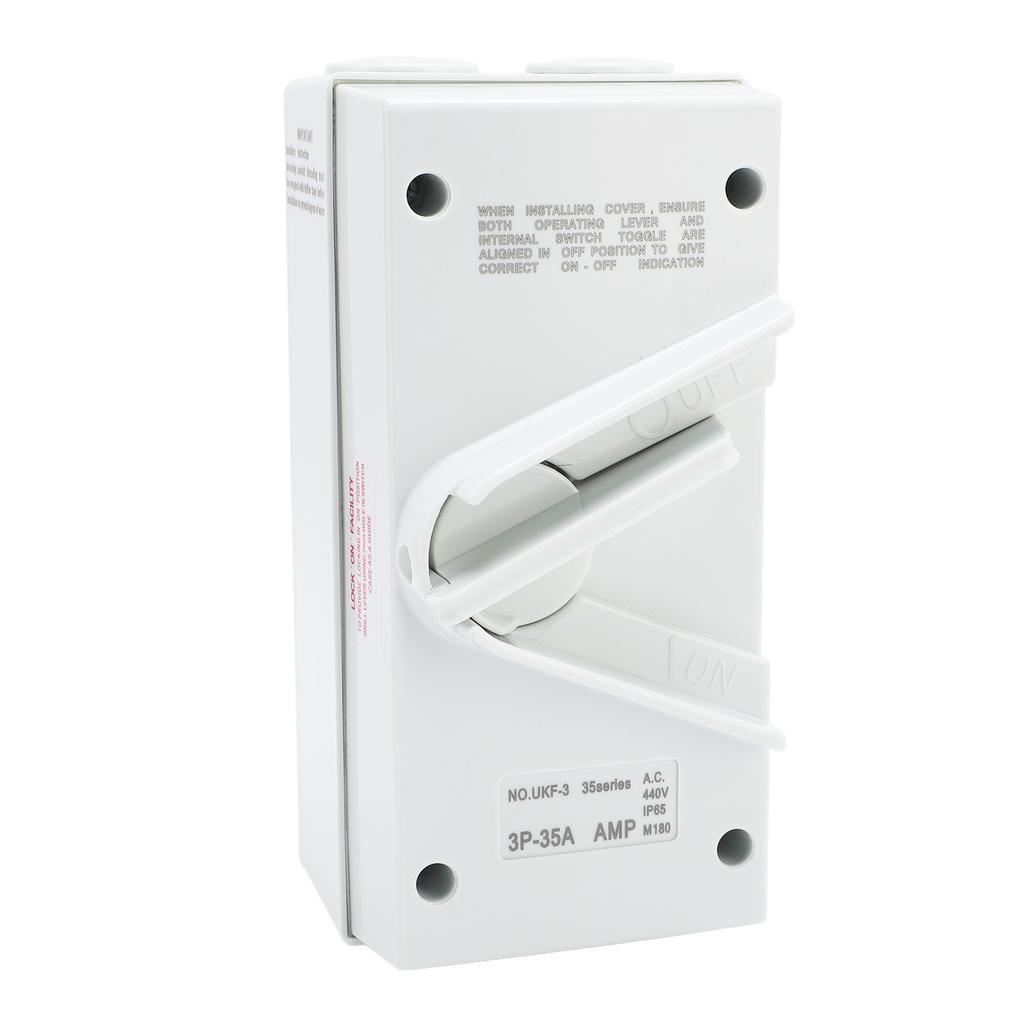 Enclosed Motor Disconnect Switch AC440V 35A IP65 Water Proof 3 Pole Safety Isolation Switch