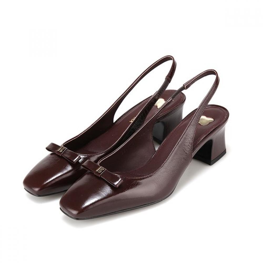 Barbara Leather Square Toe Basic Slingback 5cm Bbh701wn 225mm