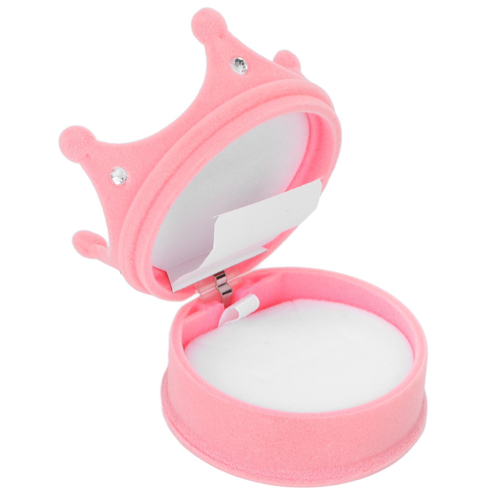 

Small Travel Jewelry Box Lovely Flocking Wedding Ring Box Light Pink Jewelry Organizer for Gift