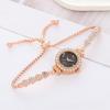 Fashion Diamond Round Women's Watch with Free Adjustment Bracelet Watch Women's Quartz Watch