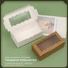 30 Pieces Kraft Bakery Box with Window Bakery Candy Box Treat Dessert Box for Pastry Biscuit Macaron Pie Candy Donuts