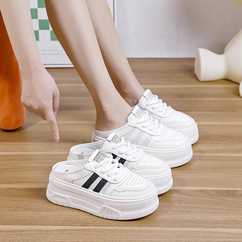 34 size heightening little white shoes women's muffin thick baseplate shoes versatile casual shoes rubber sole comfortable