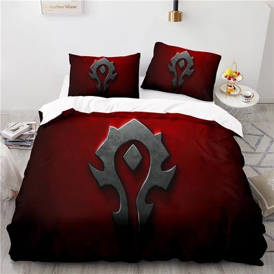 World of Warcraft Žaidimų Patalynės Komplektas Hordos Vėliavos Spausdinamas Antklodės Užvalkalų Komplektas Pagalvės Užvalkalas Viengulis Dvigulis Karalienės Karaliaus Dydis Lašinis Siuntimas