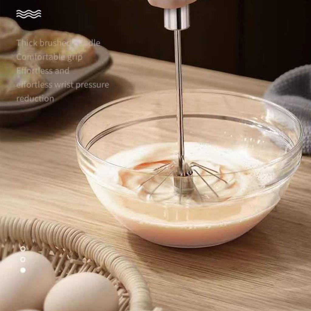 Nerezová ocelová metla na vejce Poloautomatický šlehač na vejce Ruční tlačný rotační šlehač Mixér pro míchání