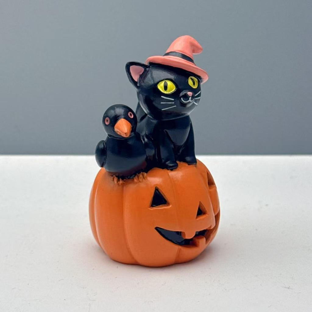 New Popular Halloween Cat Pumpkin Home Decoration Courtyard Hungry Oh Is Desktop Crafts Ornament Resin Model