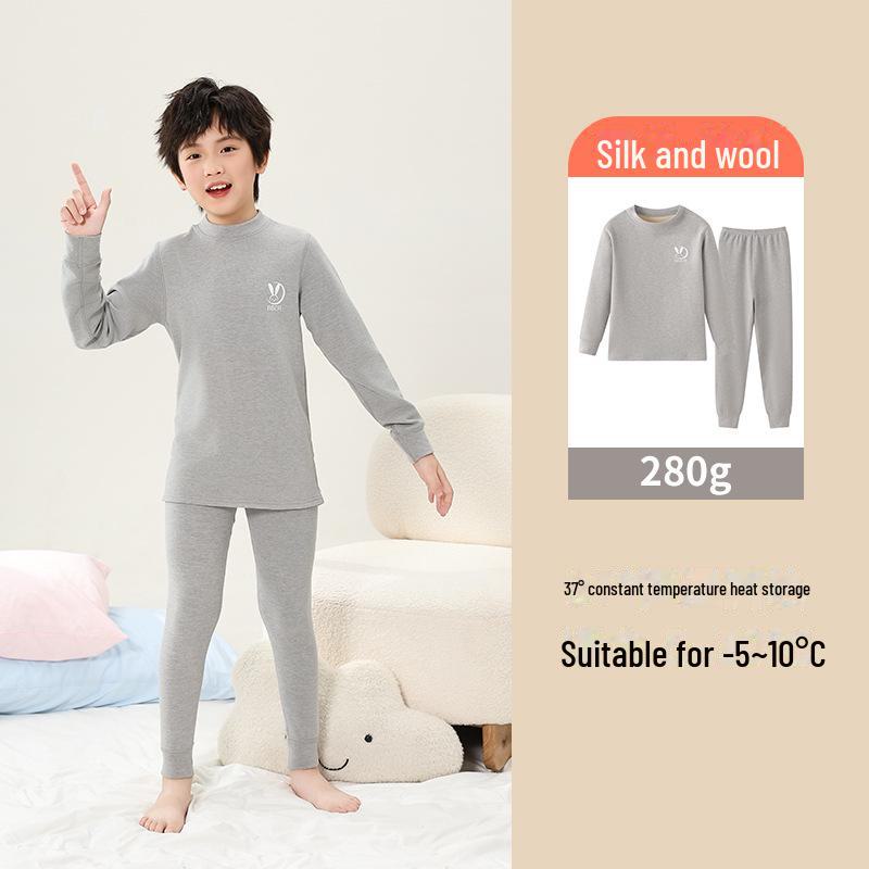 Sous-vêtements d'automne/hiver pour enfants: Ensemble de pyjama chaud de couche de base pour enfants - Vêtement d'intérieur sans coutures comprenant haut et bas