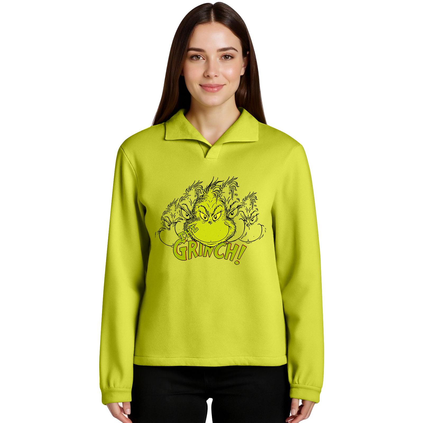 

Женский пуловер с длинными рукавами и воротником-стойкой, спортивный топ с рождественским принтом L