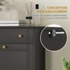 Narrow Shoe Cabinet, Drop-Down Drawers, Adjustable Shelf, 60x23.5x98.5cm, Black