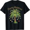 Merry Christmas Palm Tree Light Hawaiian Tropical Christmas T-Shirt