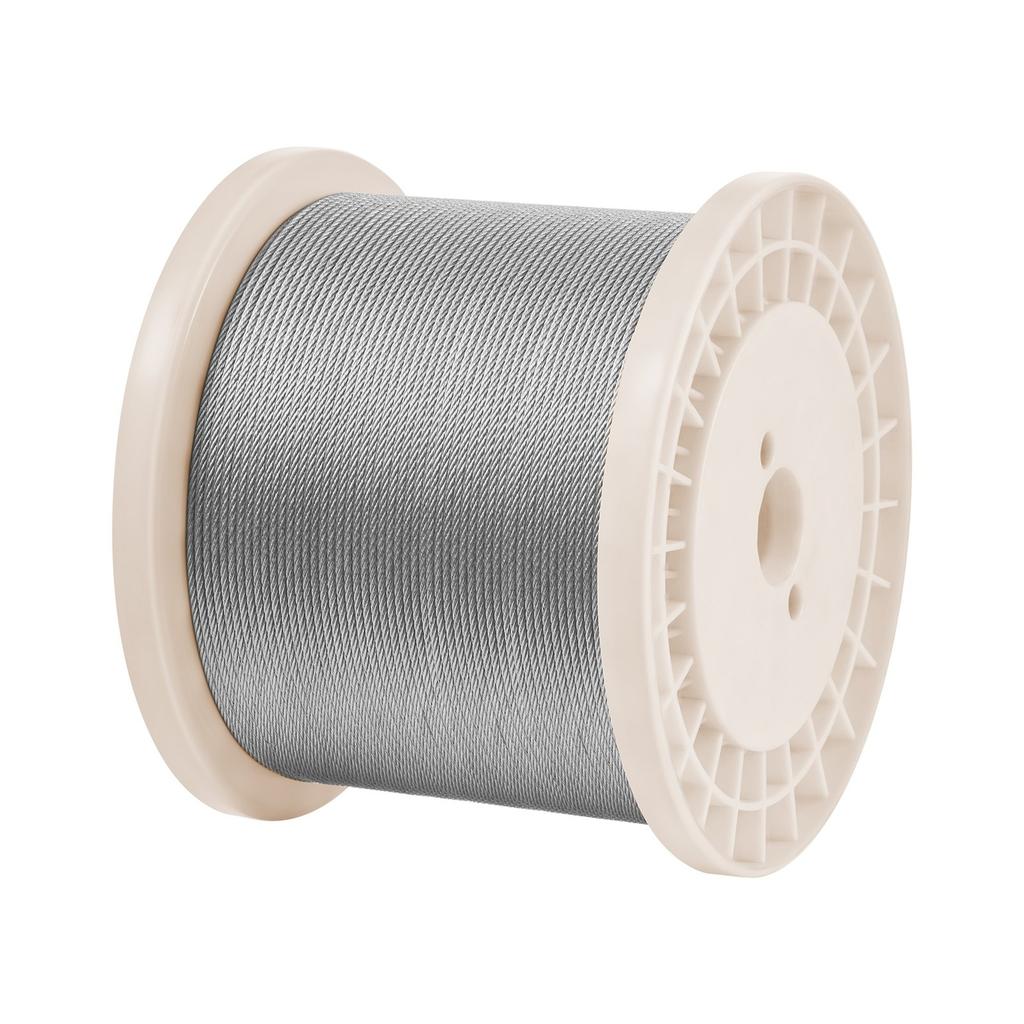 3.2 Mm Wire Rope, 304.8 M Length, 316 Stainless Steel Wire Cable with Cutter, 798 Kg Breaking Strength, 1 X 19 Strands Construction, Steel Cable for