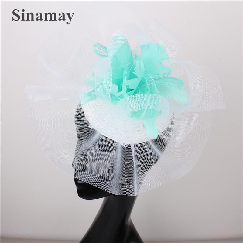 European And American Bride Hair Accessories Feather Headgear Popular Banquet Photo Top Hat Pp Imitation Hemp Headgear