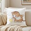 Cute Cat Athlete Childlike Heart Cushion Cover Pillowcase Antidustmite living Room Sofa Decor Cushion Room