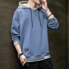 Men's Trendy Hooded Sweatshirt - Spring/Autumn, All-Match, Loose Fit, Casual Two-Piece Look for Teens and Students.