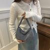 Trendy Korean Style Shoulder Crossbody Pillow Bag For Autumn In Black Khaki Gray White