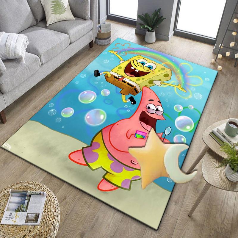 Sponge Expressions Pattern Office Rug Chair Mat, Game Carpet, Suitable for Front Door, Bedroom, Living Room, Desk, Holiday Gift