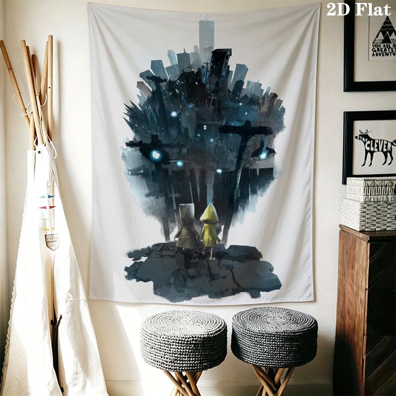 Little Nightmares Arazzo da Parete Estetico Appeso a Parete Coperta in Tessuto Stampato Arazzi Decorativi per Camera da Letto Soggiorno Arredamento per la Casa