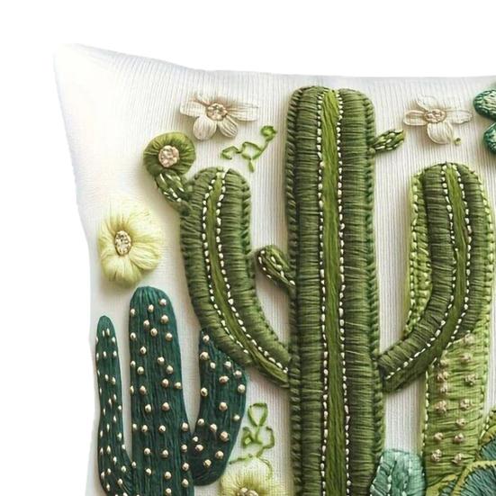 Față de pernă cu model cactus Imprimeu viu cu plante Husă de pernă de dimensiune standard cu fermoar ascuns Decor pentru casă