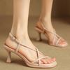 Fashion Women Sandals Square Toe High Heels Pumps 2025 Summer New Elegant Soft  Comfortable Party Women Sandals Fashion Women Shoes