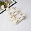 2024 New Summer Girls Sandals Fashion Kids Open-toe Bow Elegant Hook & Loop Children Casual Party Wedding Performance Shoes PU
