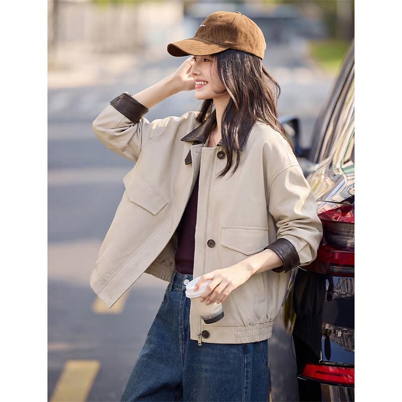 Women's Color-block Lapel Jacket