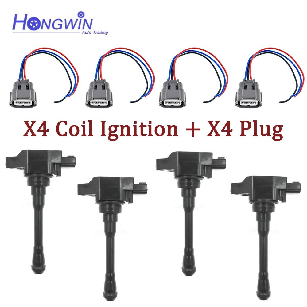 4pcs 22448-1KT0A 22448-ED000 22448JA000 Ignition Coil For Infiniti FX50 M56 Rogue Sentra Versa Nissan Altima 1.2 1.6 2.0