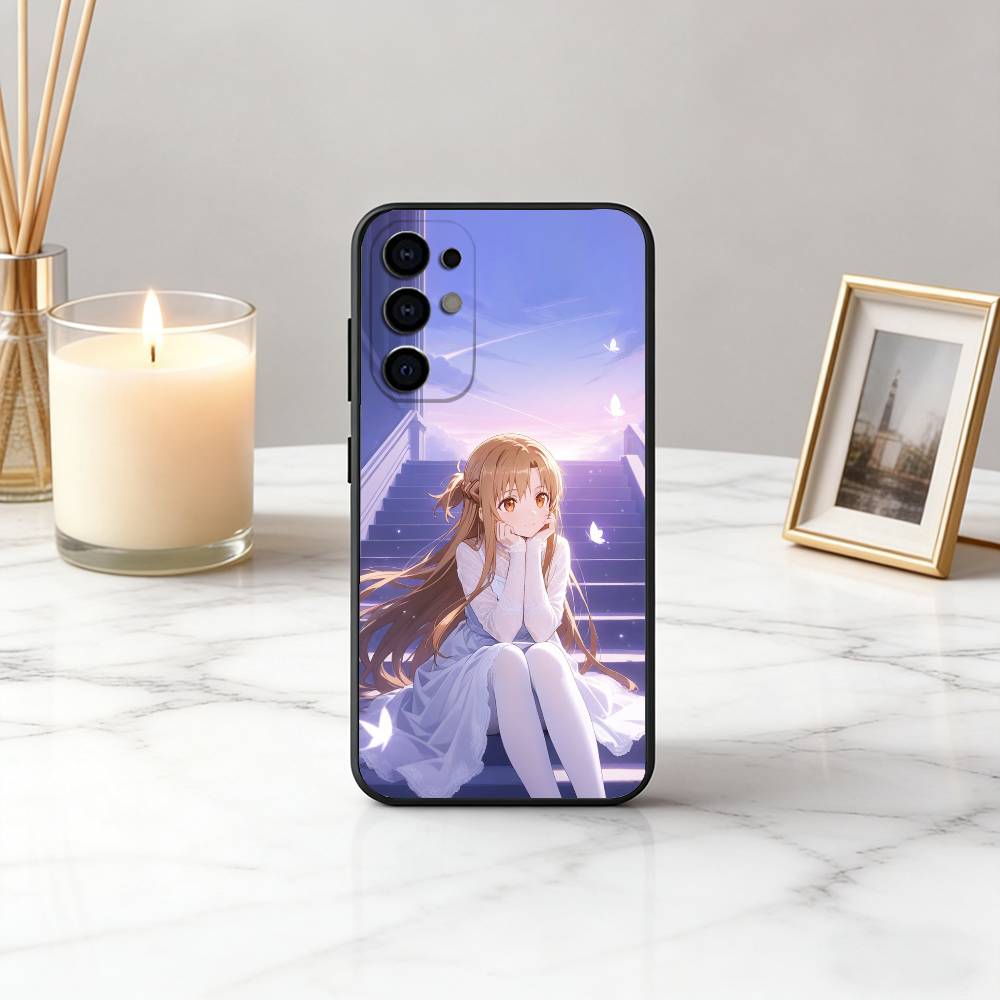 

Sword Art Online A-Asuna Y-Yuuki-es Phone Case Black Silicone Soft For Samsung S25,S24,S21,S22,S23,S30,Ultra,S20,Plus,Fe,Lite Samsung S235G