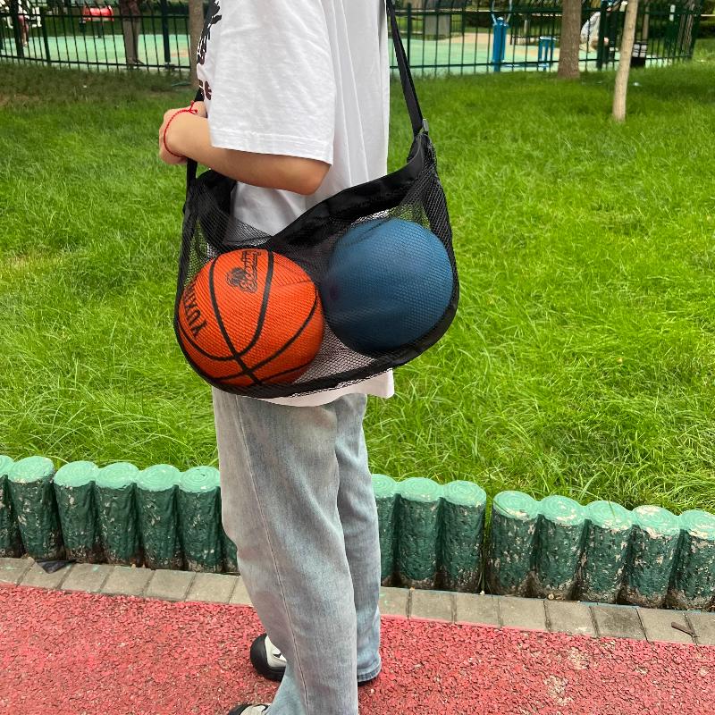 1pc Basketball Bag, Shoulder Crossbody Training Sports Ball Bag, Mesh Storage Volleyball Soccer Bag