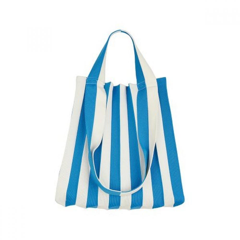 Pleatsmama Blue Stripe Two Way Shopper Bag