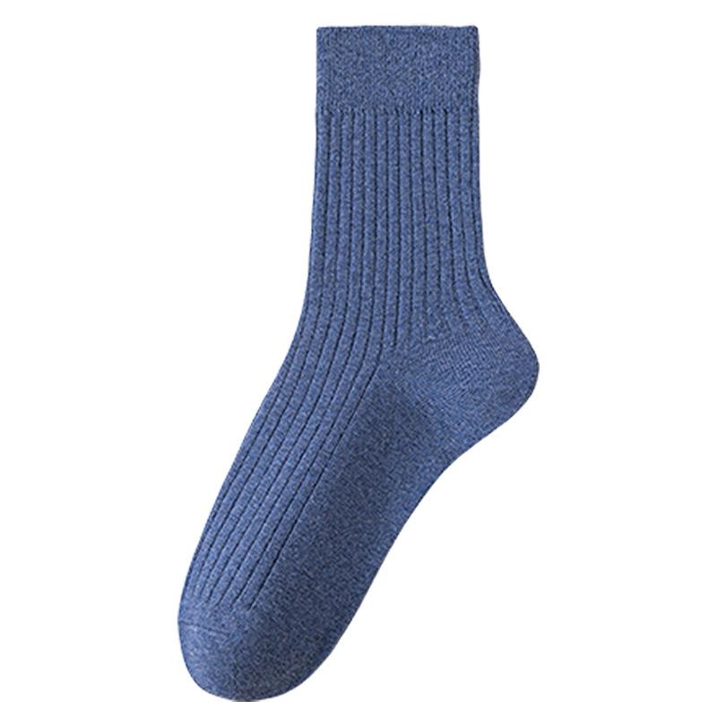 Pure Cotton Men's Thickened Striped Mid-calf Socks, Autumn Warm Long Socks, Autumn and Winter Cotton Men's Socks