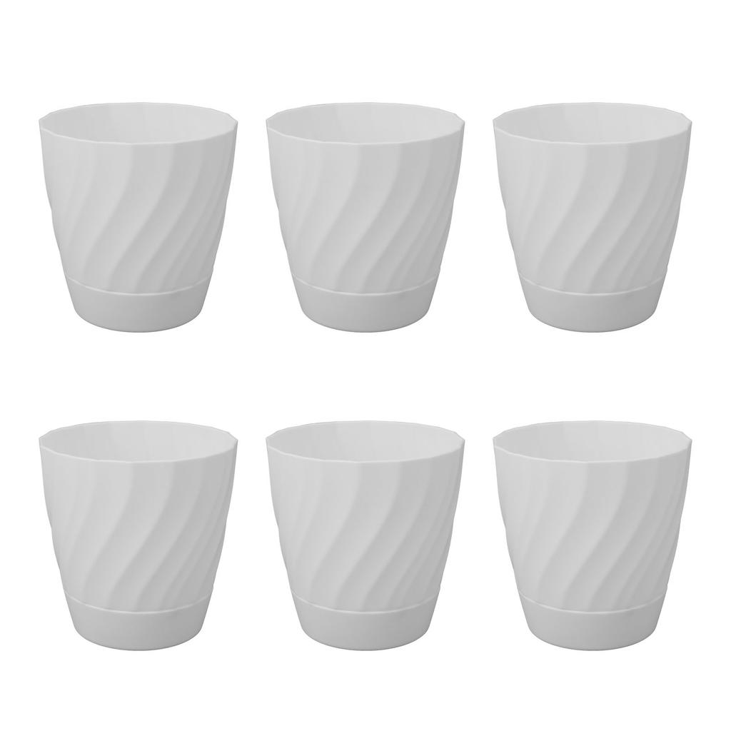 6pcs Plastic Flower Pot Gardening Plant Container Lightweight Plastic Planter for Home Balcony