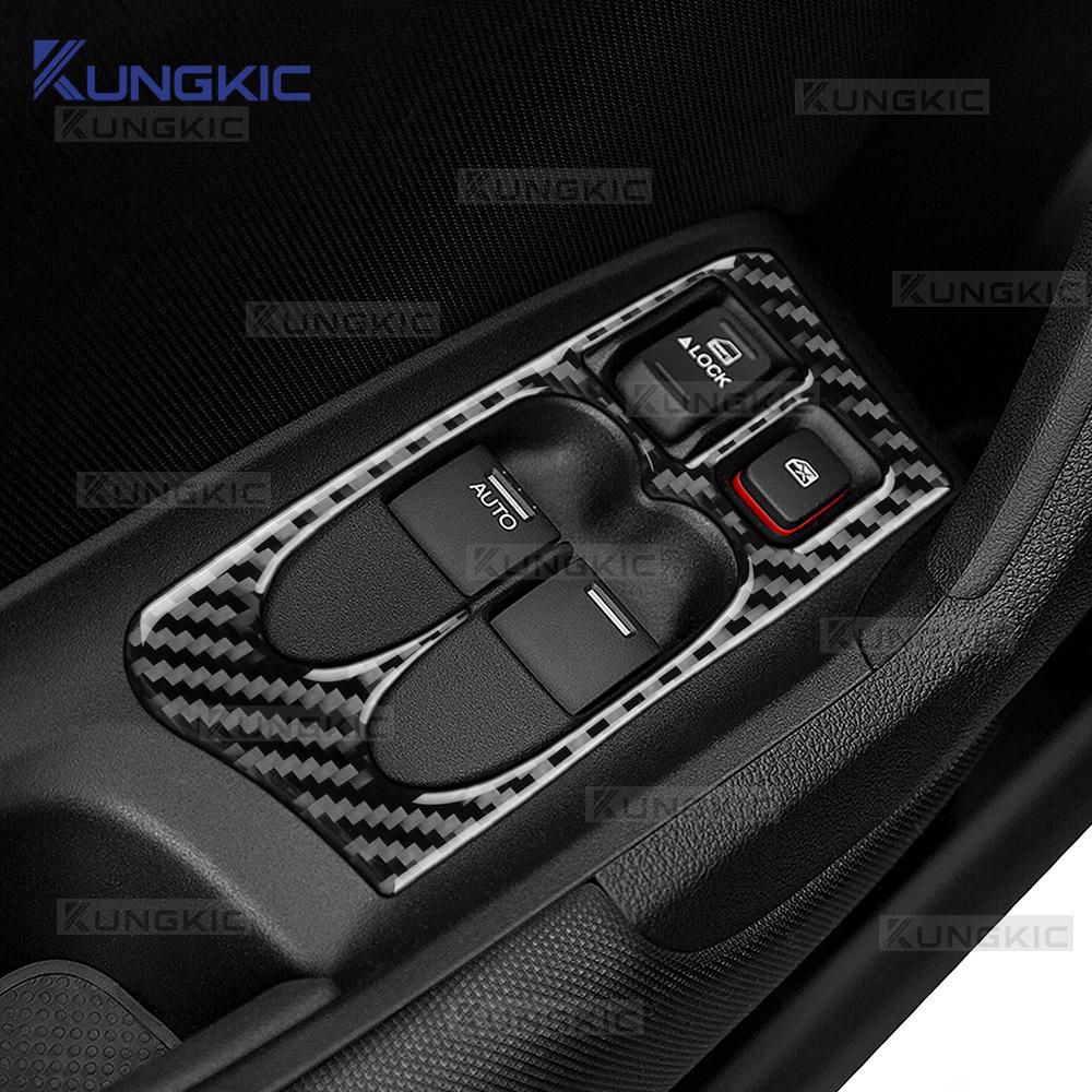 Sticker For Honda CRZ CR-Z ZF1 2010 2011 2012 2013 2014 2015 2016 LHD RHD Real Soft Carbon Fiber Car Window Lift Button Panel