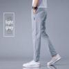 Xiaxiu Men's Ice Silk Straight-Leg Casual Trousers - Breathable, Loose-Fit, Nine-Point Length