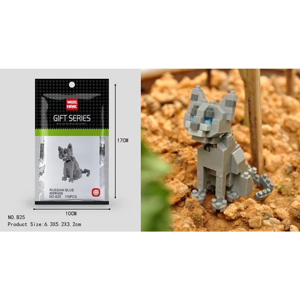 Kids Toy Mini Building Blocks Micro Bricks Eagle Moose Dog Cat Bird Animals 3D Model Bag Gifts Educational Toys For Children